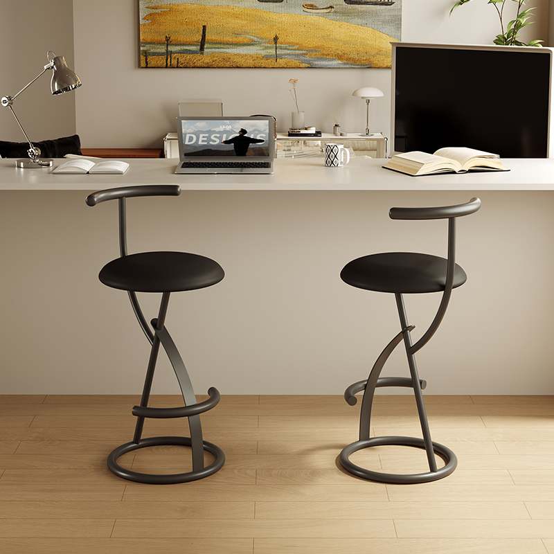 Commercial Kitchen Design - Nordischer moderner Barhocker mit Rückenlehne, minimalistischer