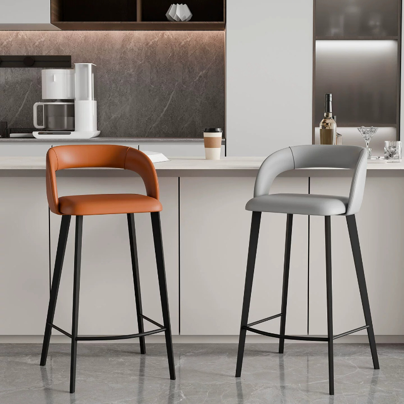 Commercial Kitchen Lighting Design - Leichte Luxus-Barhocker aus Nappaleder, Designer-Freizeitstühle, moderne