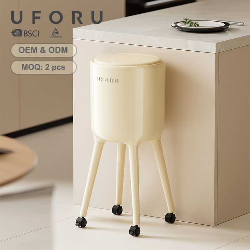 Commercial Kitchen Bin - UFORU Hoher Stehender Mülleimer mit Rädern,