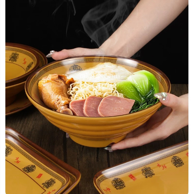 Commercial Kitchen Accessories - 1 Stück Große Plastik-Ramen-Schüssel, Bruchsichere Melamin-Teller,