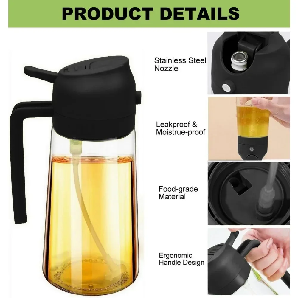 Commercial Kitchen Sprayer - 2-in-1 Kunststoff-Ölsprüher 500ml Kochöl-Sprühtank Ölflasche BBQ