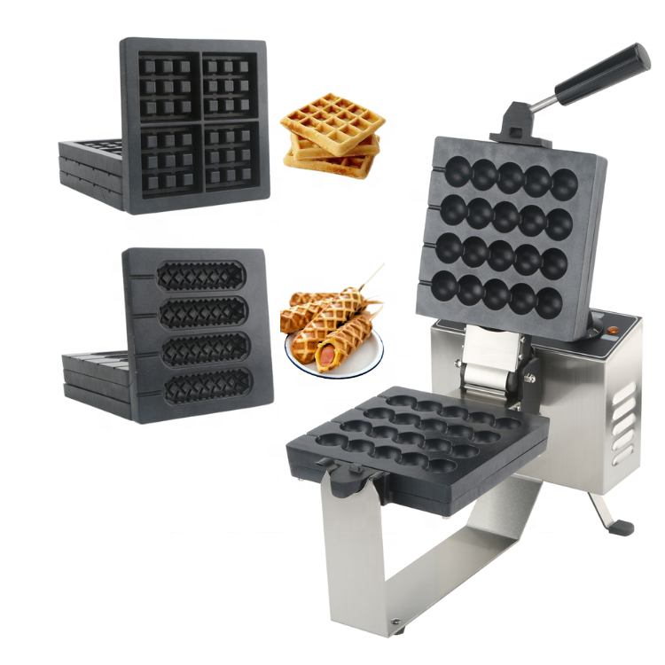 Commercial Kitchen Plumbing - 4-fach Waffeleisen, abnehmbares Platten-Design, professionelles Snack-Zubereitungswerkzeug,