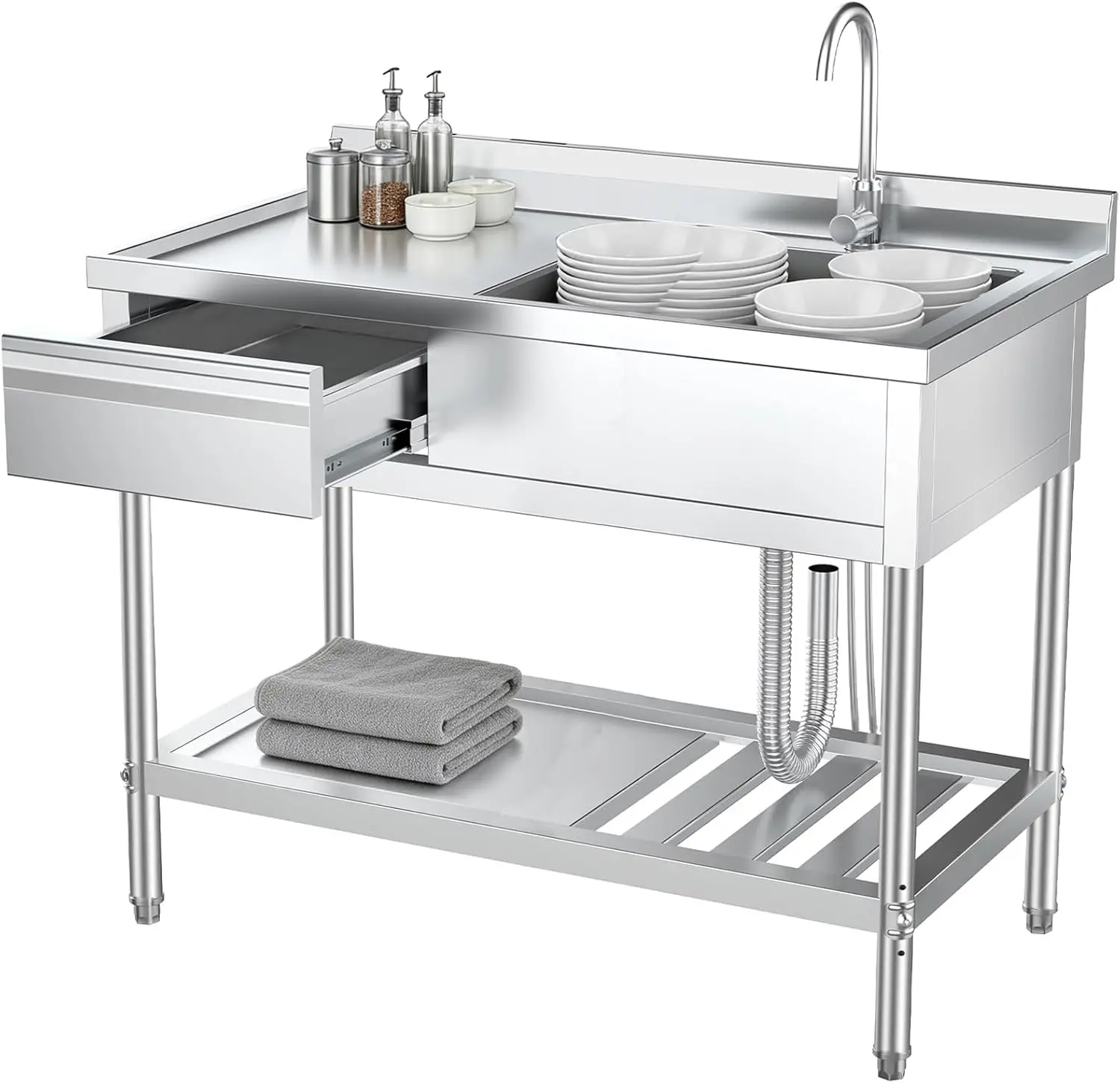Edelstahl-Allzweckschüssel mit – Commercial Kitchen Plumbing Bewertung und Preis